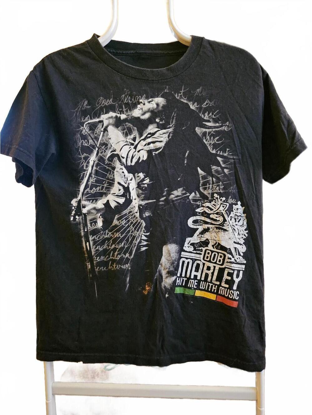 Bob Marley - hit me with music- Women's S Rock Tee (Kids/unisex) - T-Shirt - EUC